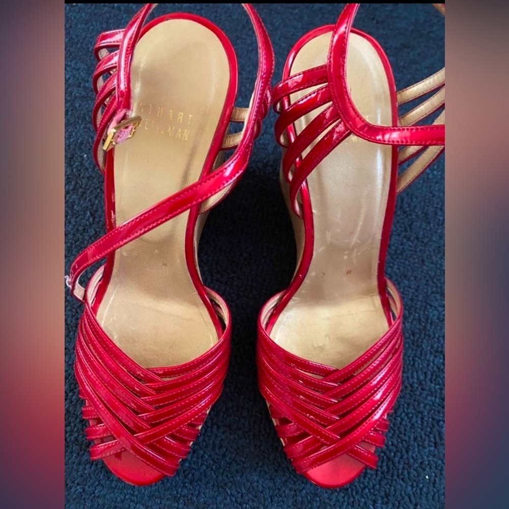 Stuart Weitzman Red Strappy Women's Heels